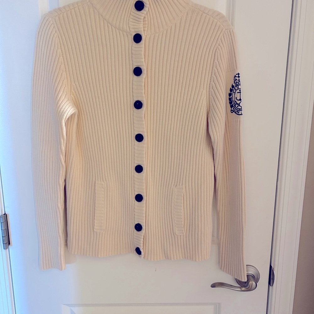 Ralph Lauren , long sleeve sweater, black buttons and logo